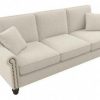 Living & Family Room Furniture * | Excellent Quality Bush Furniture Coventry 85W Sofa In Cream Herringbone Bush Furniture Cvj85Bcrh-03K