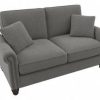 Living & Family Room Furniture * | Large Choice Bush Furniture Coventry 61W Loveseat In French Gray Herringbone Bush Furniture Cvj61Bfgh-03K