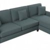 Living & Family Room Furniture * | Promotions Bush Furniture Hudson 102W Sectional Couch With Reversible Chaise Lounge In Turkish Blue Herringbone Bush Furniture Hdy102Btbh-03K