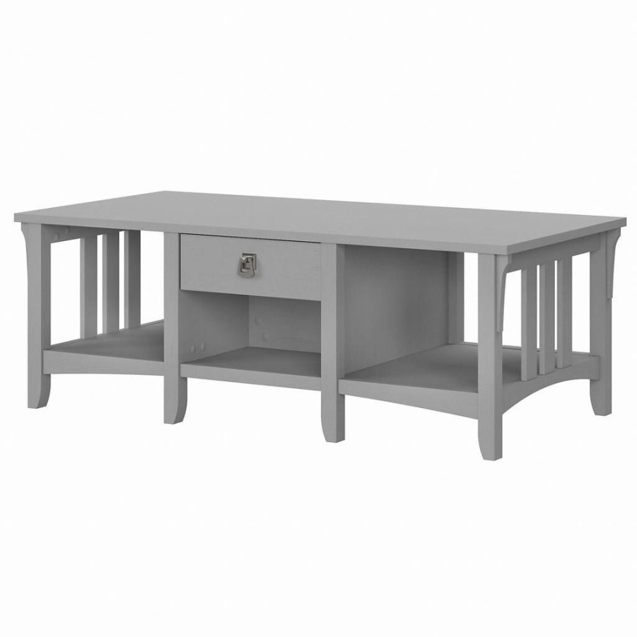 Living & Family Room Furniture * | Promotions Salinas Coffee Table With Storage In Cape Cod Gray Bush Furniture Sat248Cg-03