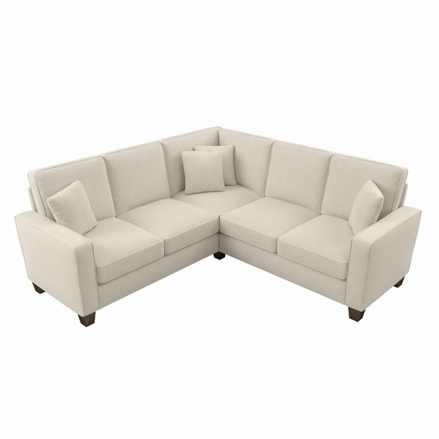 Living & Family Room Furniture * | Shoping Bush Furniture Stockton 86W L Shaped Sectional Couch In Cream Herringbone Sny86Scrh-03K