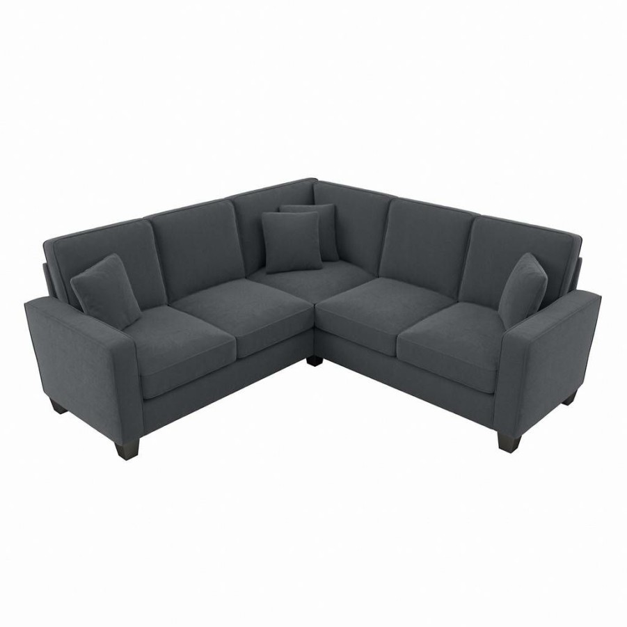 Living & Family Room Furniture * | Limit Offer Bush Furniture Stockton 87W L Shaped Sectional Couch In Dark Gray Microsuede Bush Furniture Sny86Sdgm-03K