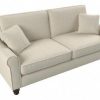 Living & Family Room Furniture * | Crazy Deals Bush Furniture Hudson 73W Sofa In Cream Herringbone Bush Furniture Hdj73Bcrh-03K