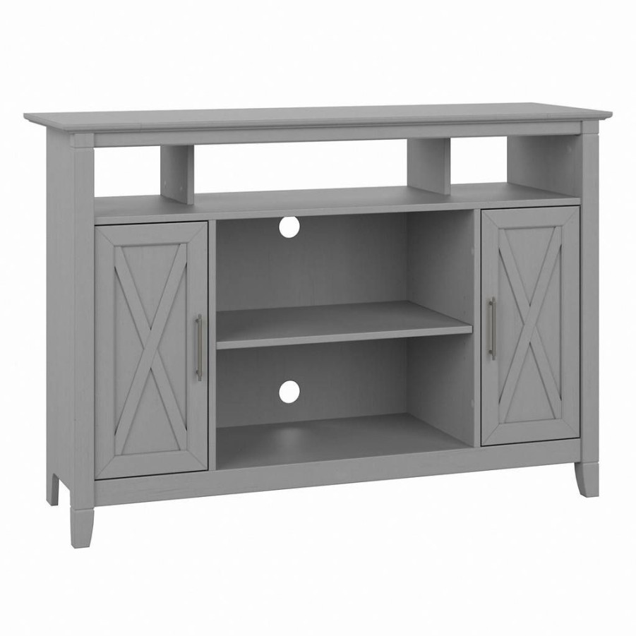 Living & Family Room Furniture * | Crazy Deals Bush Furniture Key West Tall Tv Stand For 55 Inch Tv In Cape Cod Gray Bush Furniture Kwv148Cg-03