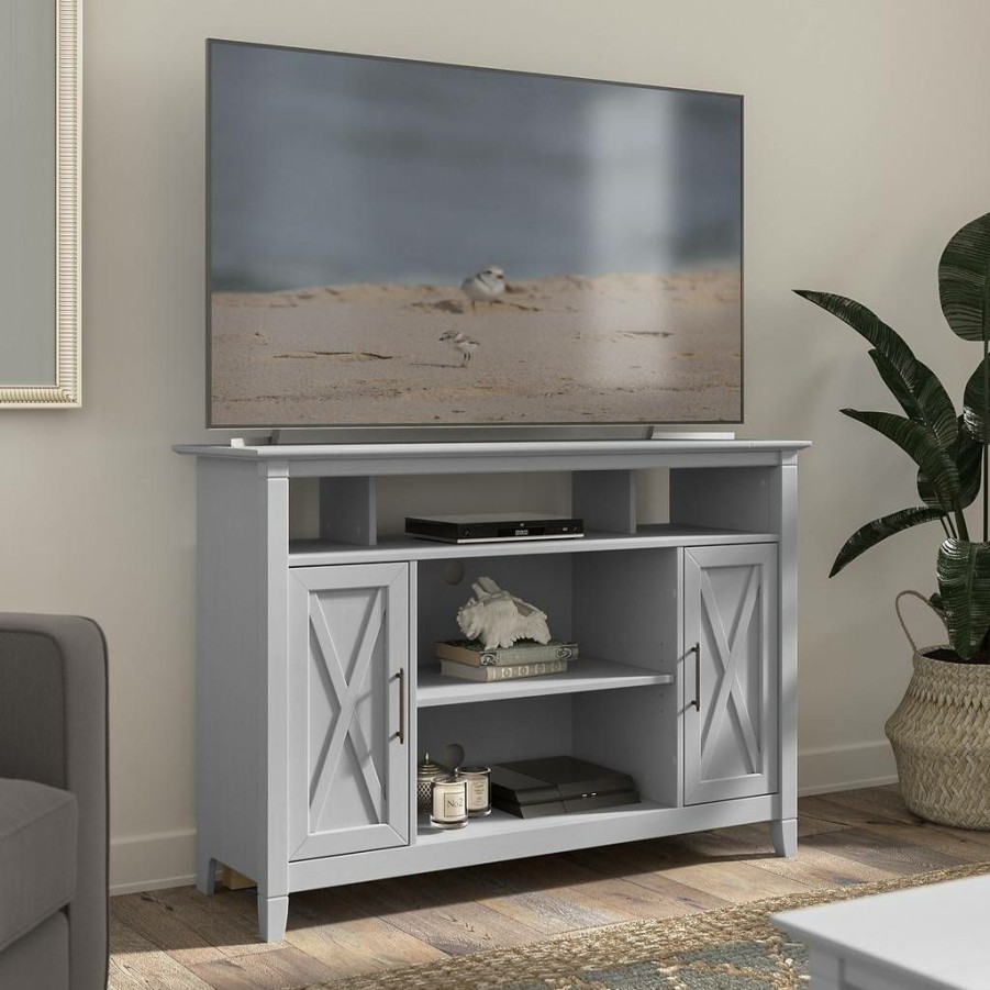 Living & Family Room Furniture * | Crazy Deals Bush Furniture Key West Tall Tv Stand For 55 Inch Tv In Cape Cod Gray Bush Furniture Kwv148Cg-03