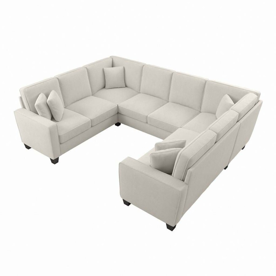 Living & Family Room Furniture * | Exclusive Design Bush Furniture Stockton 113W U Shaped Sectional Couch In Light Beige Microsuede Bush Furniture Sny112Slbm-03K