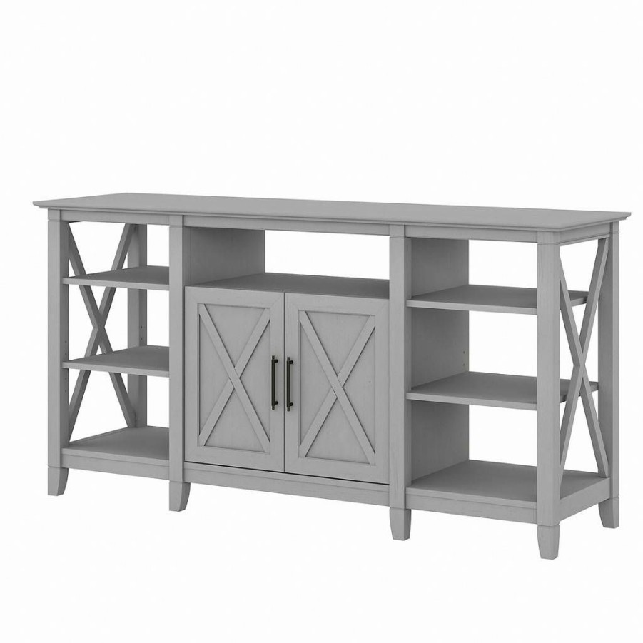 Living & Family Room Furniture * | Quick Expedition Bush Furniture Key West Tall Tv Stand For 65 Inch Tv In Cape Cod Gray Bush Furniture Kwv160Cg-03