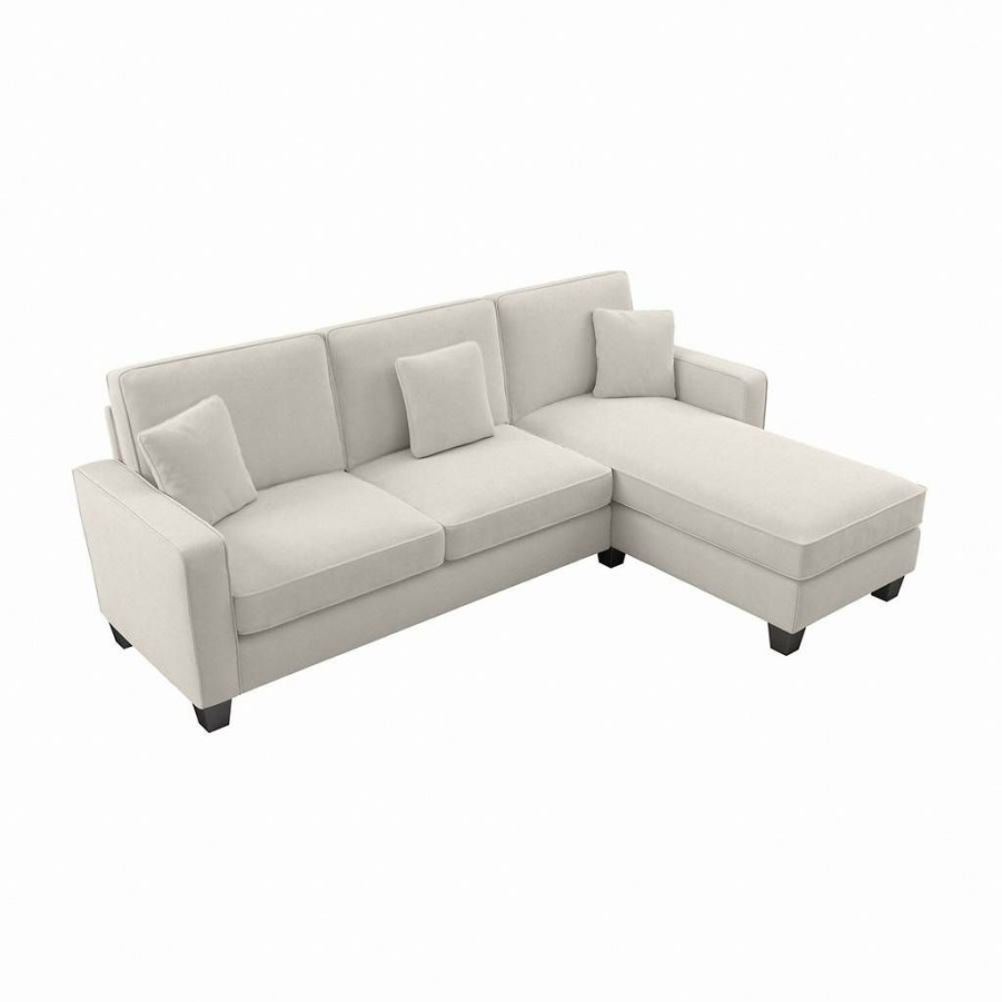 Living & Family Room Furniture * | Crazy Deals Bush Furniture Stockton 102W Sectional Couch With Reversible Chaise Lounge In Light Beige Microsuede Bush Furniture Sny102Slbm-03K