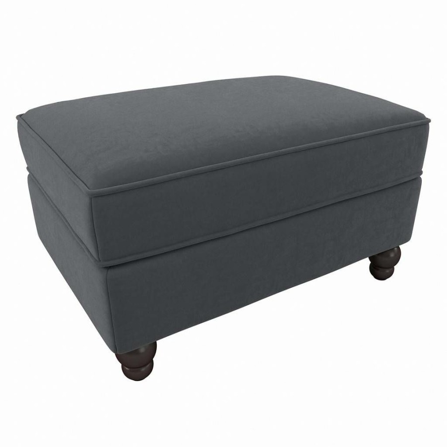 Living & Family Room Furniture * | Hot Sale Bush Furniture Coventry Storage Ottoman In Dark Gray Microsuede Bush Furniture Cvo34Bdgm-Z