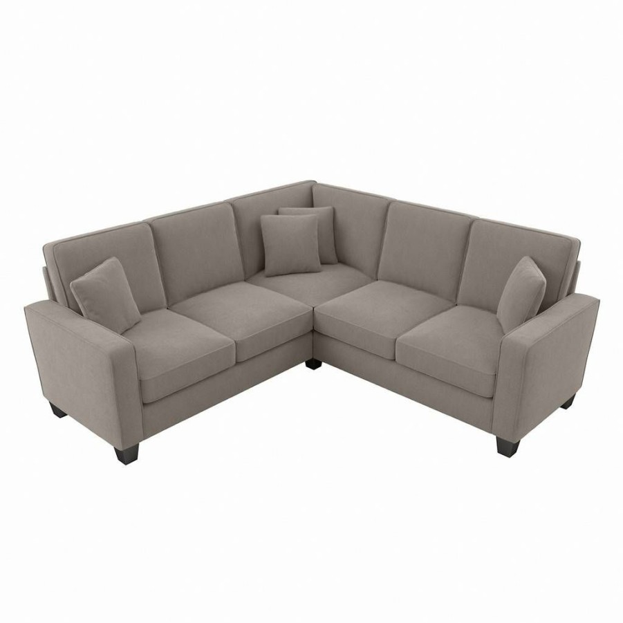 Living & Family Room Furniture * | Hot Sell Bush Furniture Stockton 86W L Shaped Sectional Couch In Beige Herringbone Sny86Sbgh-03K