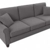 Living & Family Room Furniture * | Crazy Deals Bush Furniture Hudson 85W Sofa In French Gray Herringbone Bush Furniture Hdj85Bfgh-03K