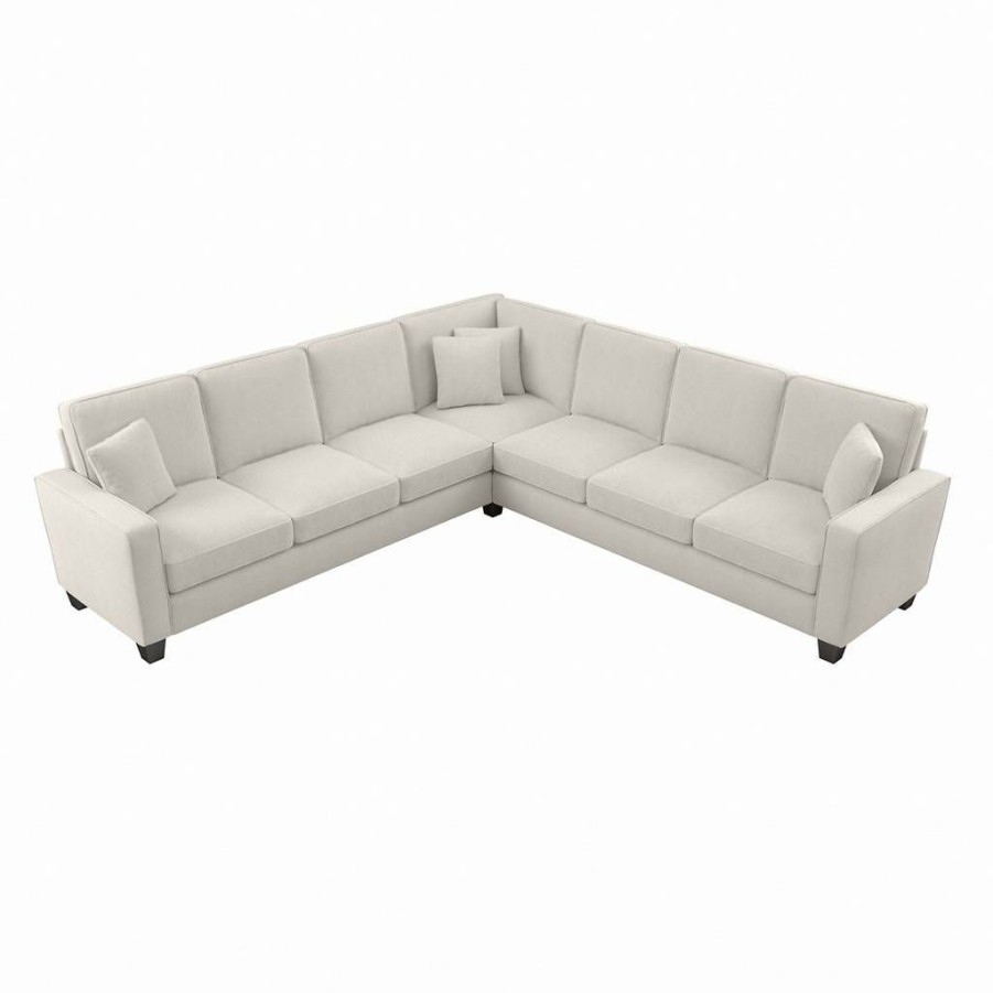 Living & Family Room Furniture * | Large Choice Bush Furniture Stockton 111W L Shaped Sectional Couch In Light Beige Microsuede Bush Furniture Sny110Slbm-03K