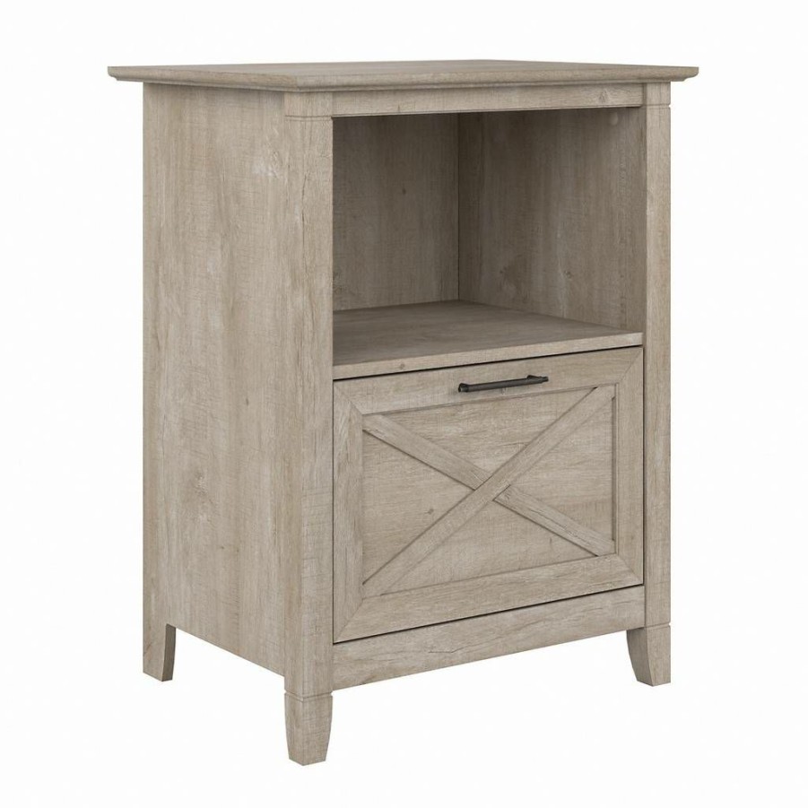 Living & Family Room Furniture * | Quick Expedition Bush Furniture Key West End Table With Drawer In Washed Gray Kwf124Wg-Z1