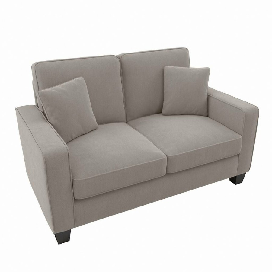 Living & Family Room Furniture * | Outlet Bush Furniture Stockton 61W Loveseat In Beige Herringbone Snj61Sbgh-03K