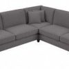 Living & Family Room Furniture * | Hot Sell Bush Furniture Hudson 99W L Shaped Sectional Couch In French Gray Herringbone Bush Furniture Hdy98Bfgh-03K