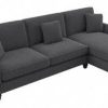 Living & Family Room Furniture * | Clearance Sale Bush Furniture Coventry 102W Sectional Couch With Reversible Chaise Lounge In Charcoal Gray Herringbone Bush Furniture Cvy102Bcgh-03K