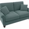 Living & Family Room Furniture * | Exclusive Design Bush Furniture Coventry 61W Loveseat In Turkish Blue Herringbone Bush Furniture Cvj61Btbh-03K