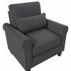 Living & Family Room Furniture * | Limit Offer Bush Furniture Hudson Accent Chair With Arms In Charcoal Gray Herringbone Bush Furniture Hdk36Bcgh-03